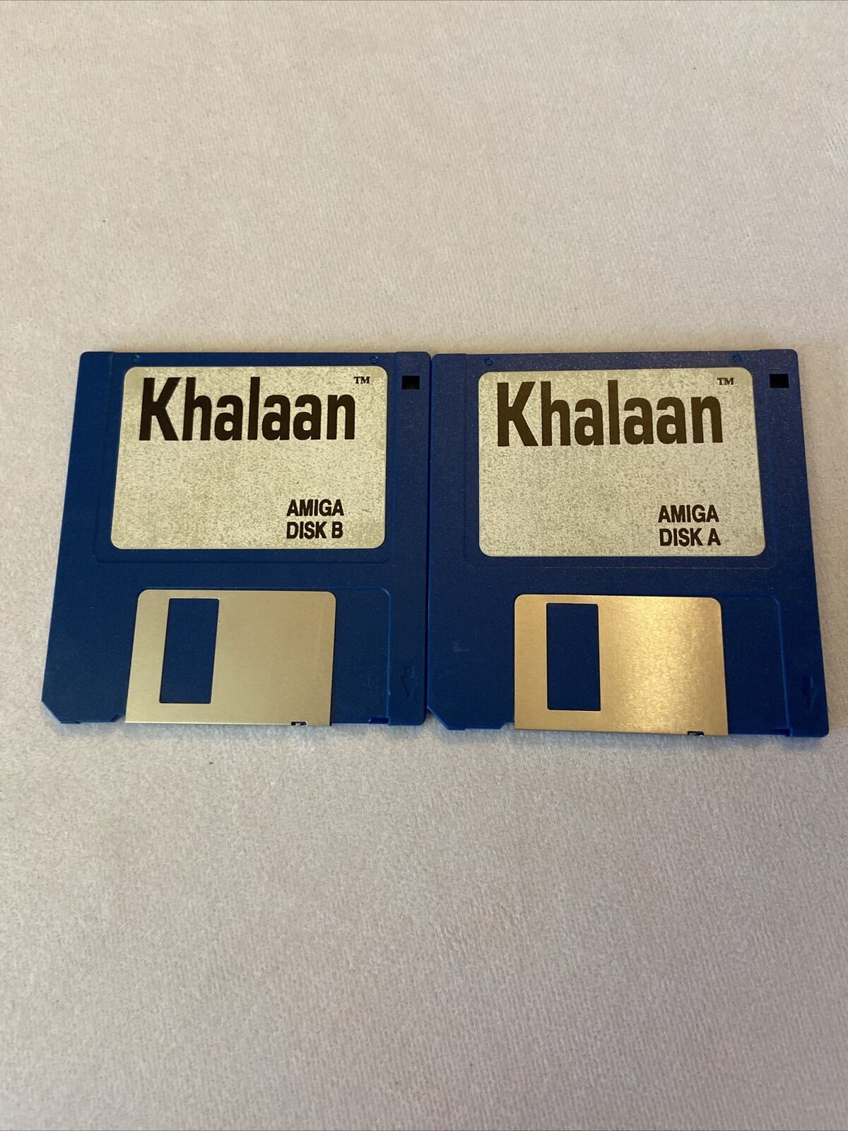 Vintage Amiga two 3.5 Hard Disk floppy game Khalaan 
