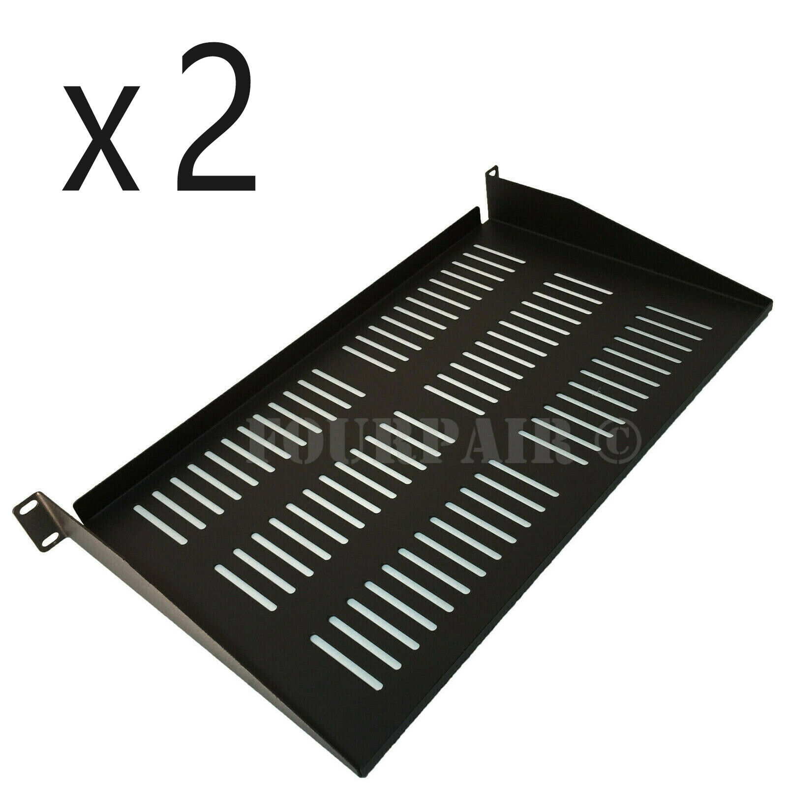 2 Pack Vented Cantilever Rack Mount Steel Keyboard Server Shelf 19\