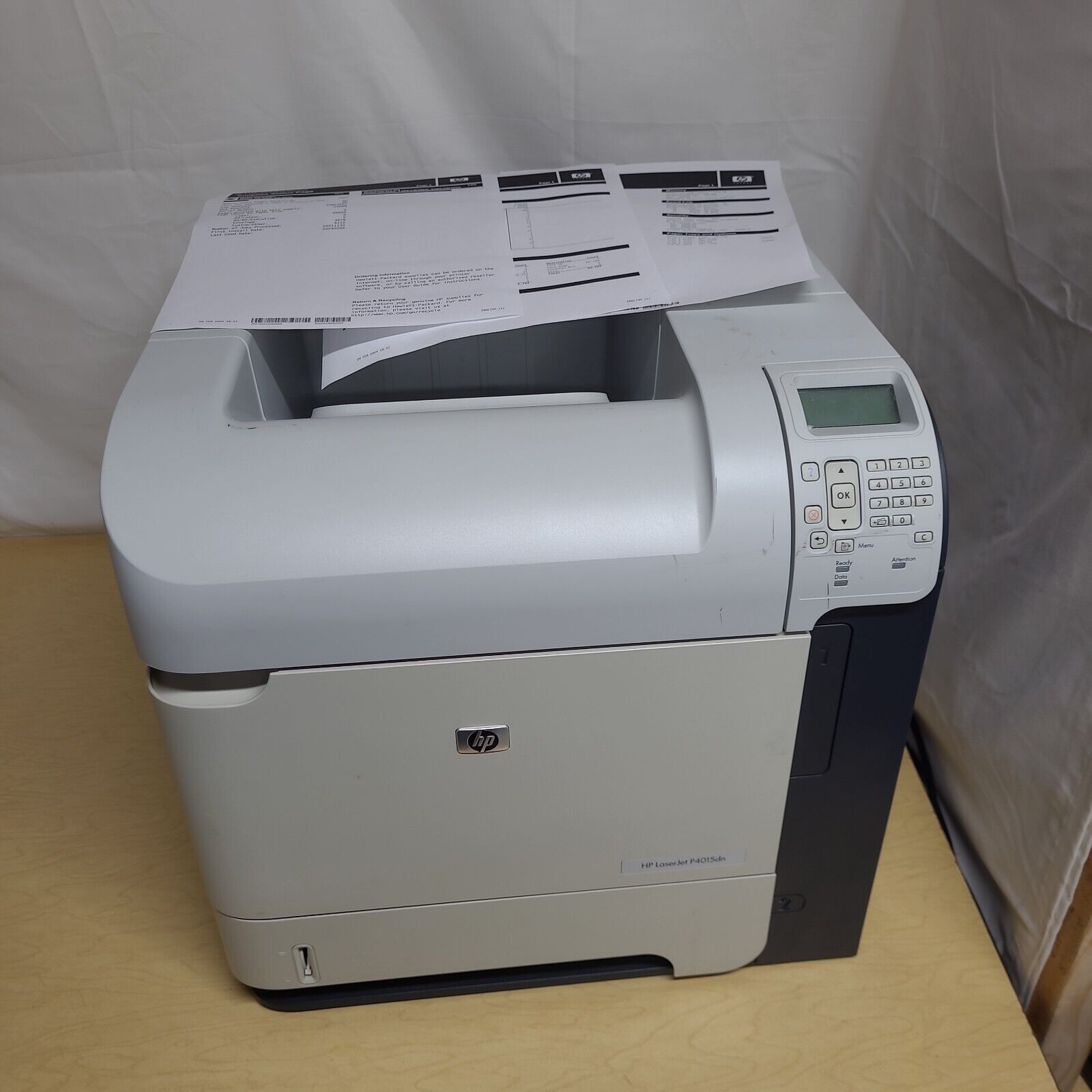 HP LaserJet P4015DN Monochrome Printer Duplex Network w/ Toner Good Rollers