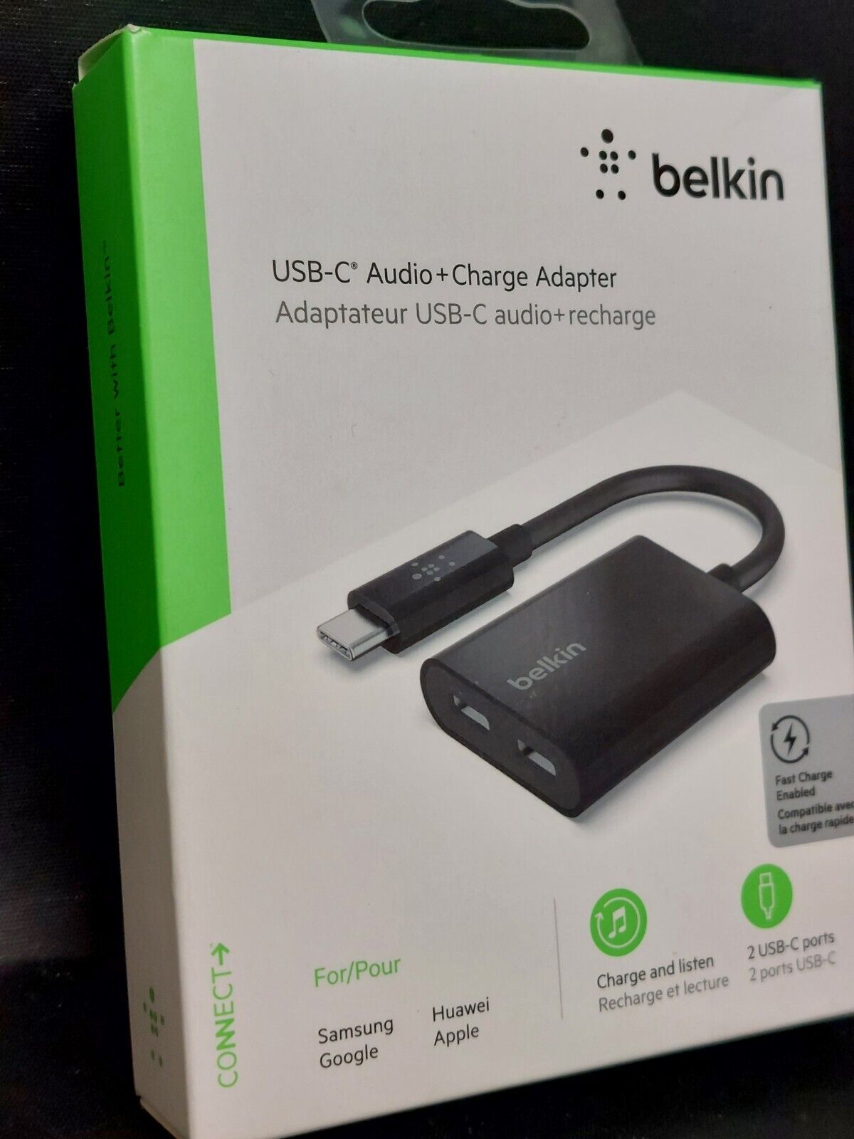 New Authentic Belkin Connect USB-C Audio & Charge Adapter   PKGDSTRS