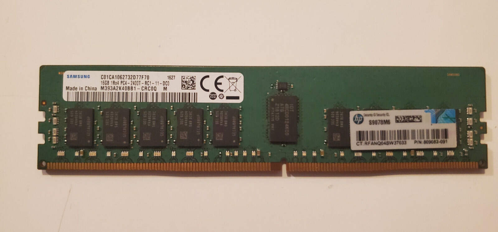 HP SAMSUNG 16GB PC4-2400T ECC REG SERVER MEMORY M393A2K40BB1-CRC0Q Module