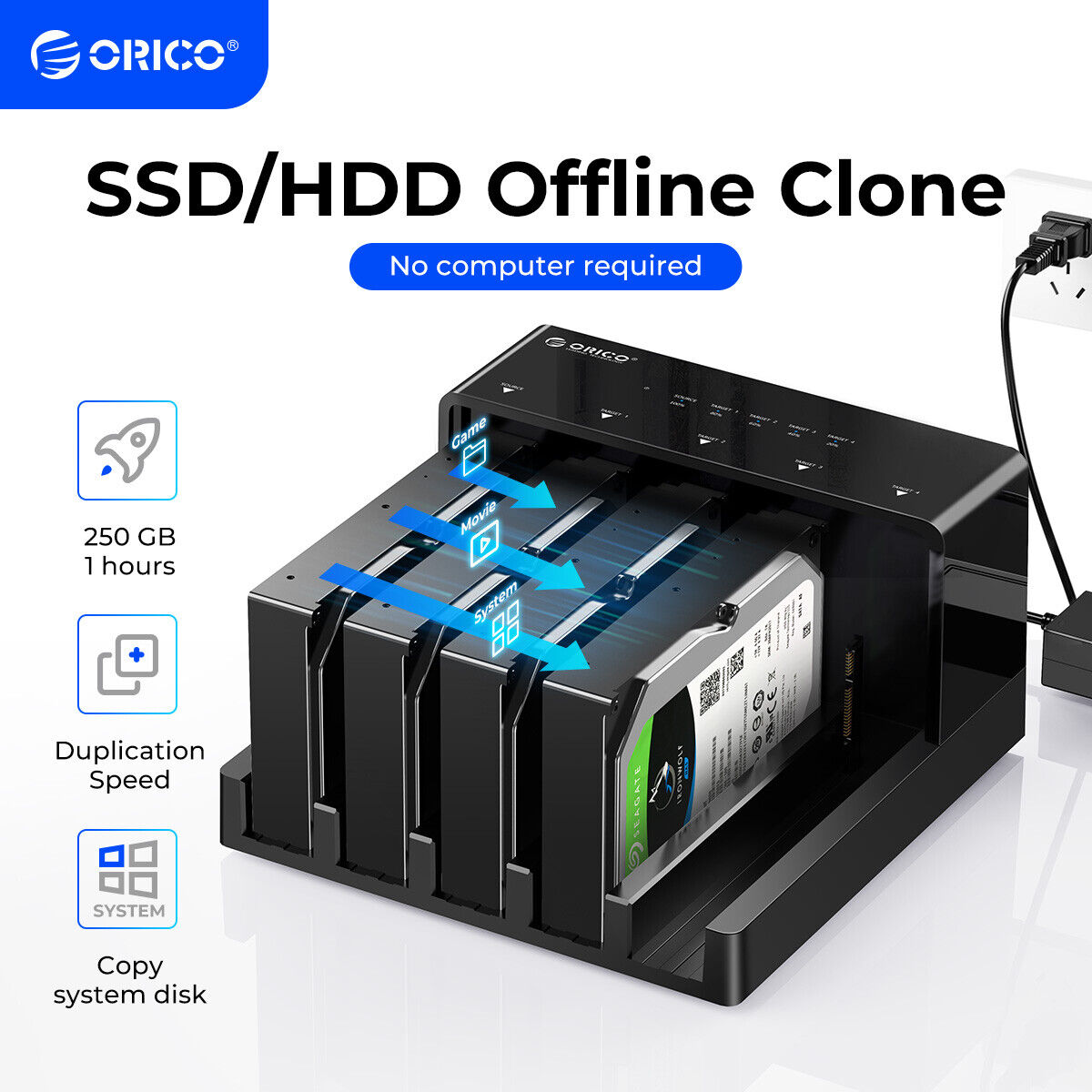 ORICO 5Bay USB 3.0 to SATA External Hard Drive Enclosure for 2.5\