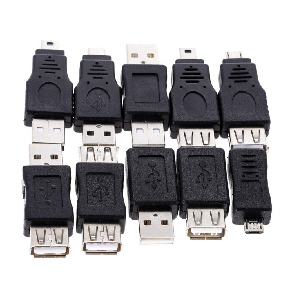 10pcs Mini Changer Adapter Converter USB Male Female Micro USB Adapter Connector
