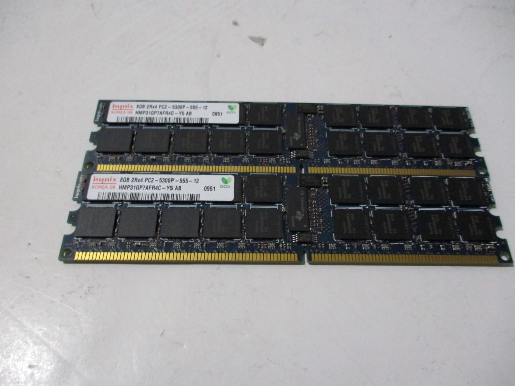 Lot of 2 Hynix 16GB 2x8GB 2Rx4 PC2-5300P Memory HMP31GP7AFR4C-Y5 ECC FOR SERVER