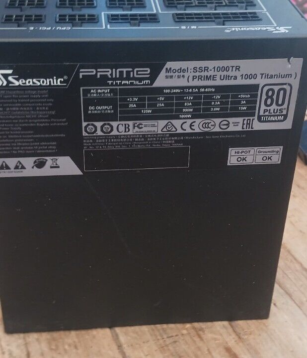 SeaSonic Prime TITANIUM  SSR-1000 1000W 80 Plus Titanium Power Supply 