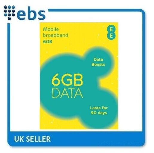 EE PAYG 4G Data Sim Preloaded With 6GB Data 
