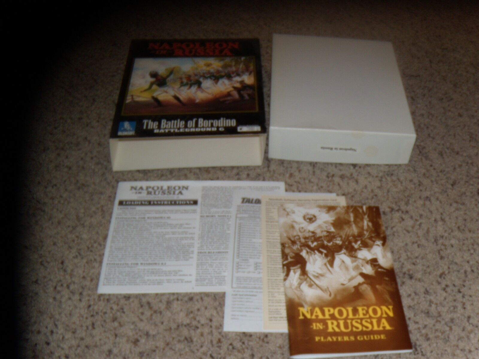Box, guide and pictured inserts for Napoleon in Russia - No game