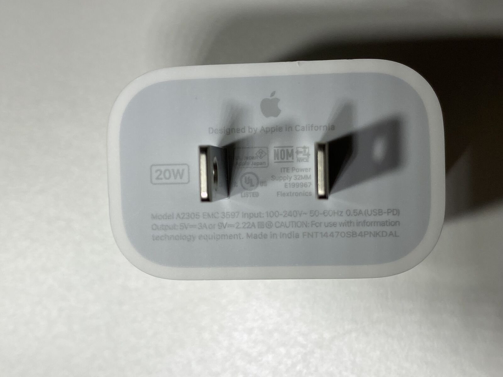 Genuine Apple (20W) Power Adapter White