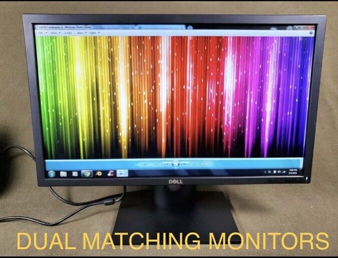 DUAL MATCHING Dell E2316Hf 23 inch LED LCD Monitor Pc Computer Gaming Lot of 2