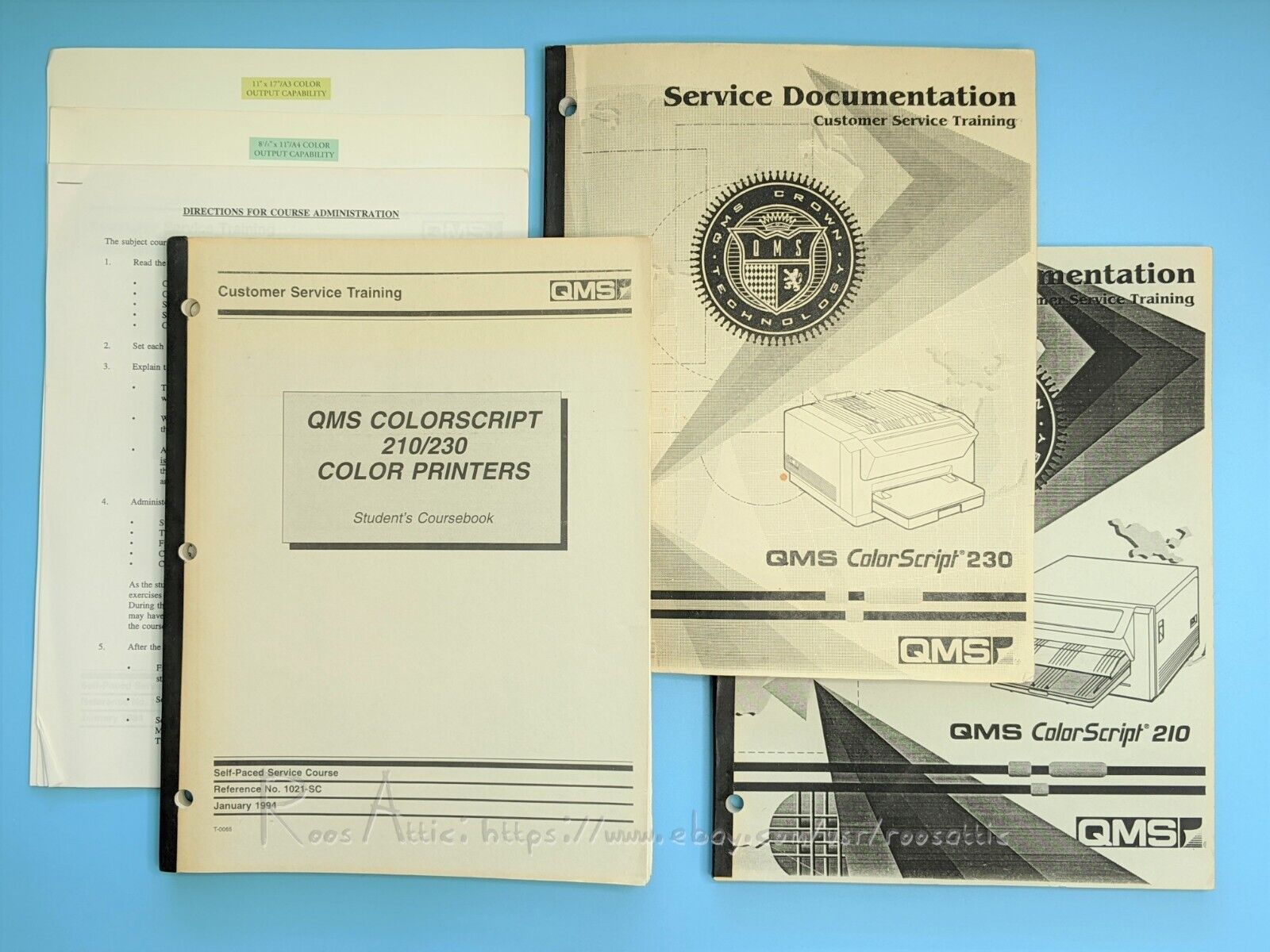 QMS ColorScript 210 & 230 Color Printer Service Training Guides: 1992/94 Vintage