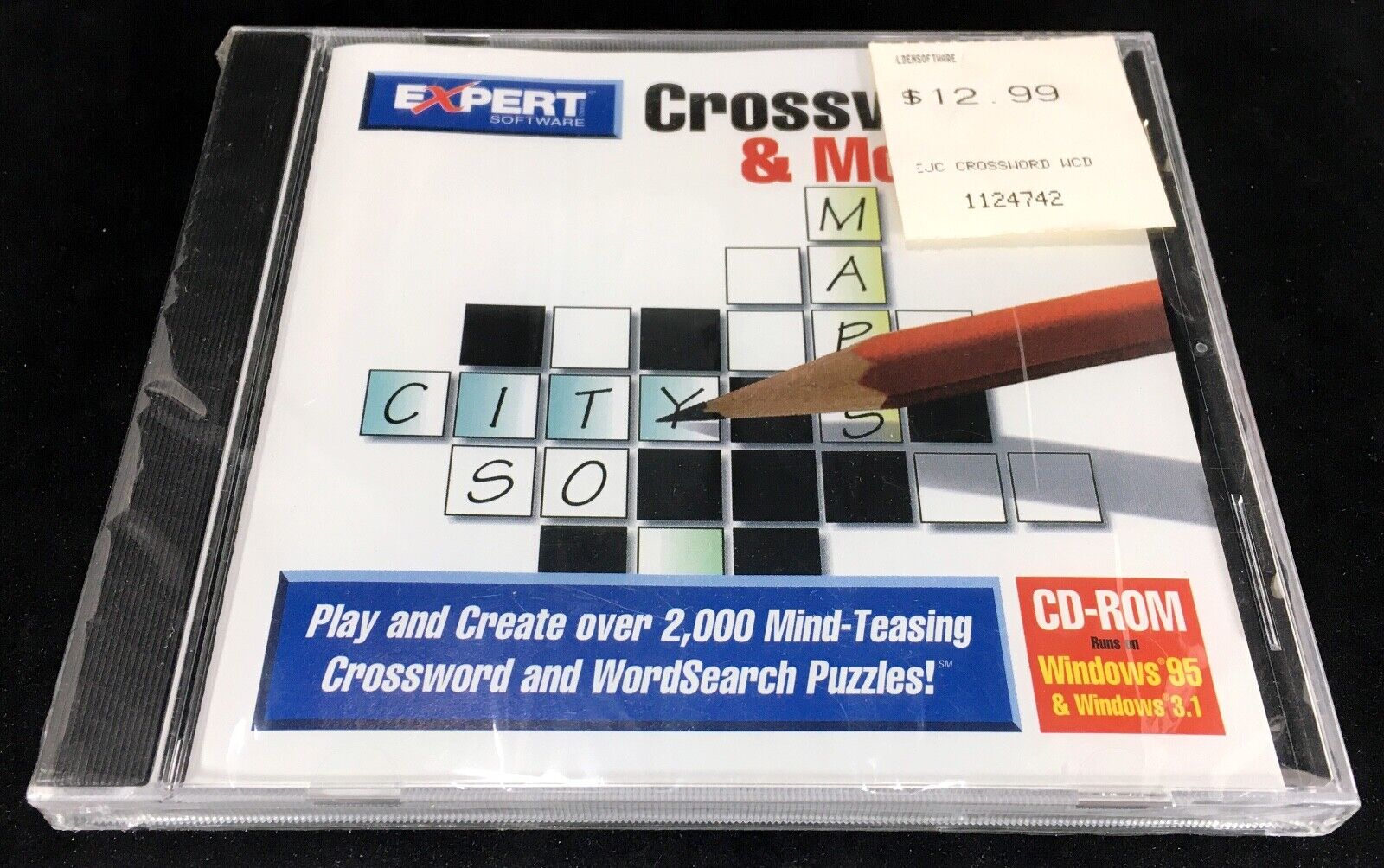 1996 EXPERT Vintage CROSSWORDS & More CD ROM PC Game NEW Sealed Windows 95 3.1