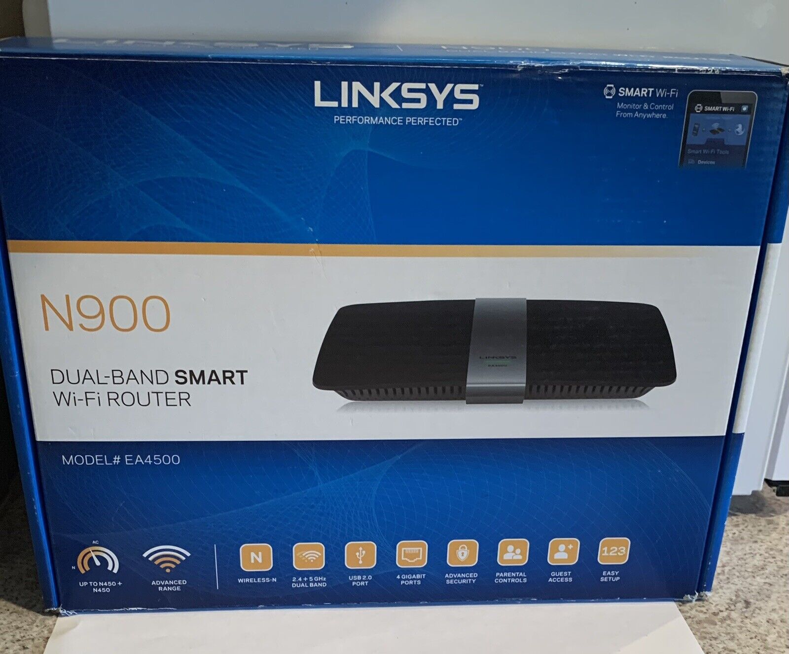 Wi-Fi Router, Linksys N750 Dual Band Smart Wi-Fi Router. New In Box #EA3500