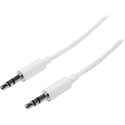 StarTech 6ft White Slim 3.5mm Stereo Audio Cable - Male to Male MU2MMMSWH