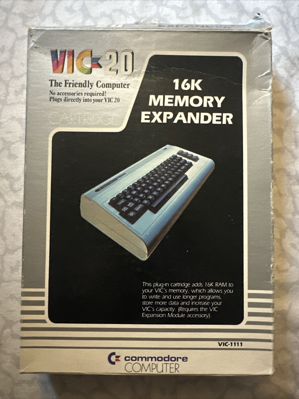 COMMODORE VIC-20 VIC-1111 16K Ram Cartridge & Box, RARE