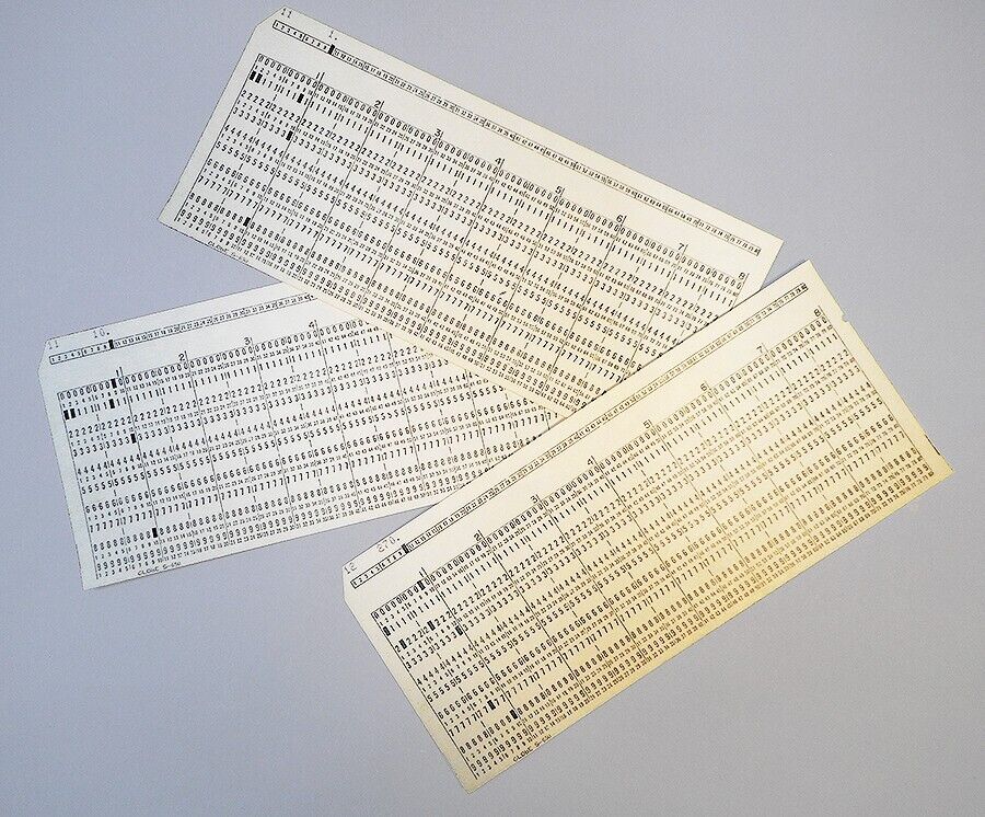 Lot Of 50 Vintage IBM type Punch Cards Globe S-650 Cream color 80 column punched