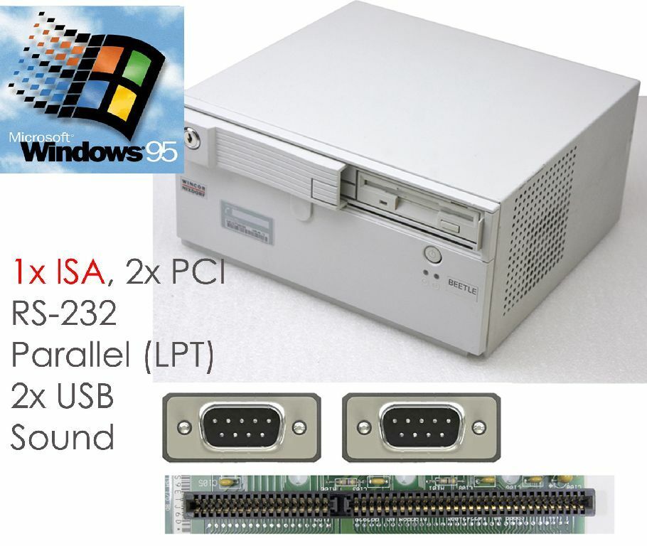 Compact Computer Isa Slot Windows 95 1,2GHZ 256 MB 2x USB Rs 232 Lan Lpt #W31