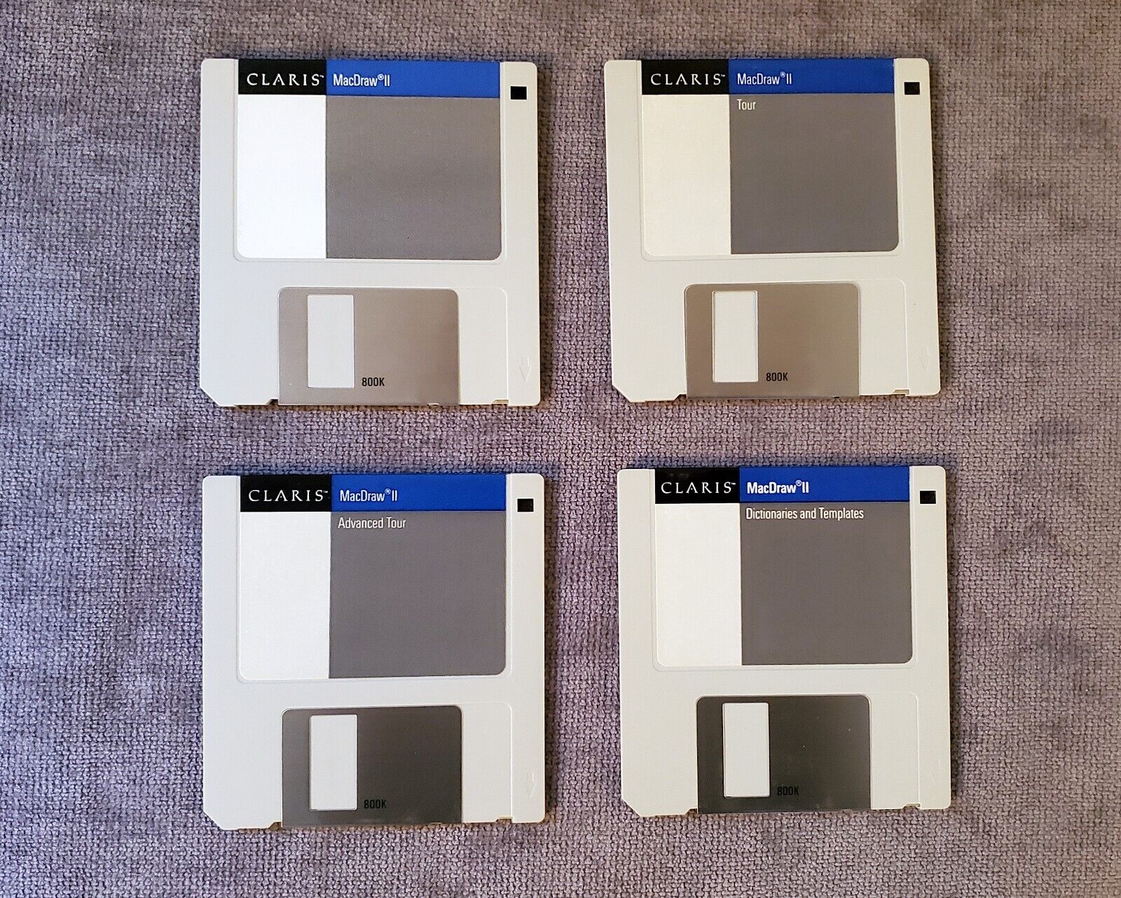 Vintage 1988 Claris MacDraw II Disks for Apple Macintosh Mac, tested & working