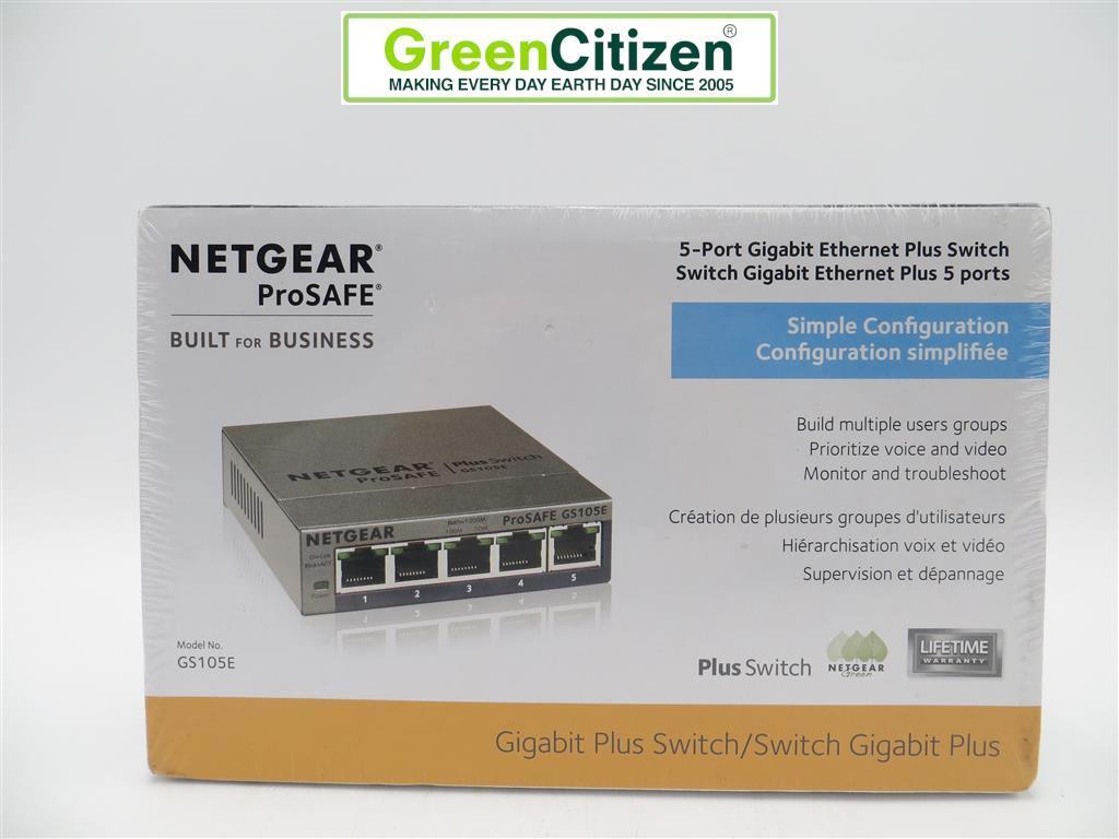 NETGEAR GS105E 5-Port Gigabit Ethernet Plus Switch