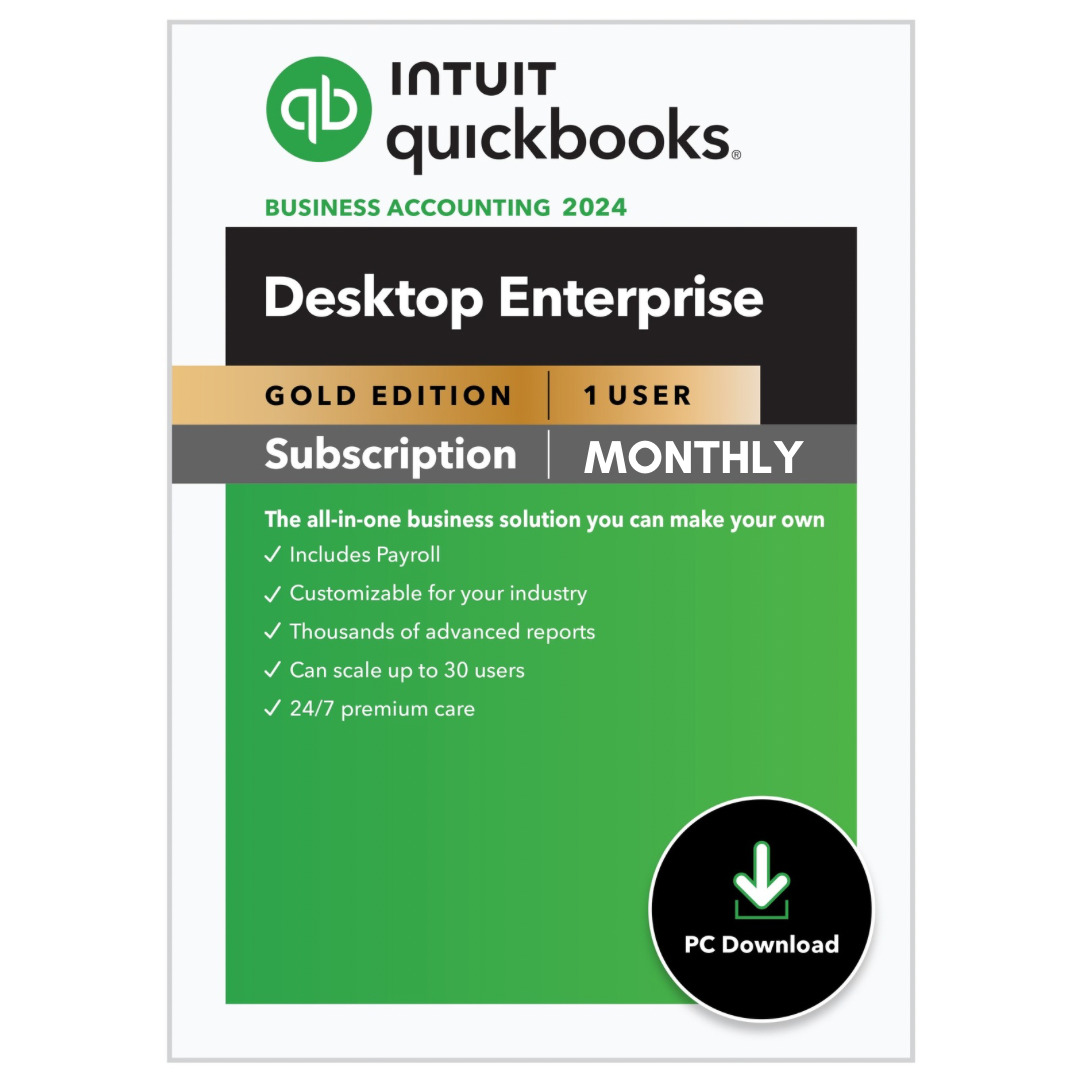2 User QuickBooks Enterprise Gold 2024 + Payroll - 20% OFF Every Month