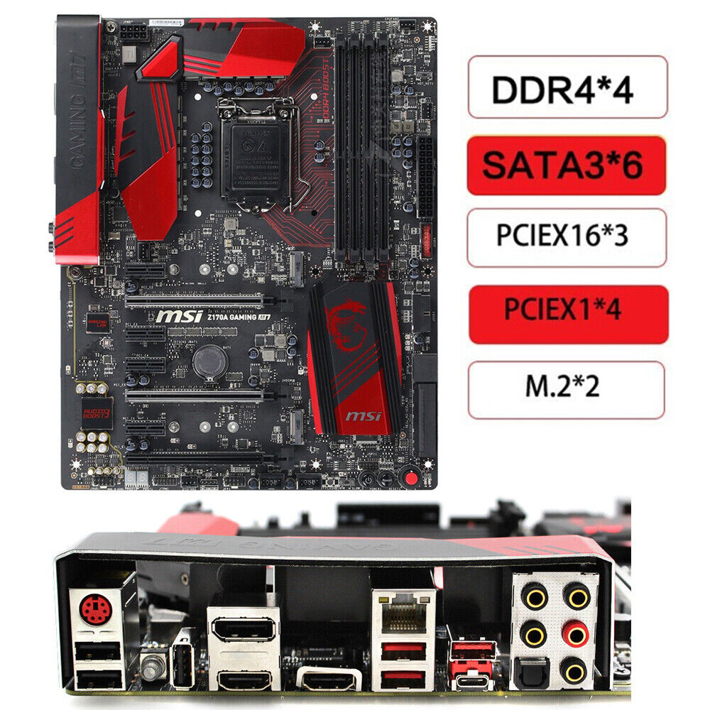 For MSI Z170A GAMING M7 LGA1151 DDR4 DP+HDMI 2×M.2 6×SATA III Motherboard