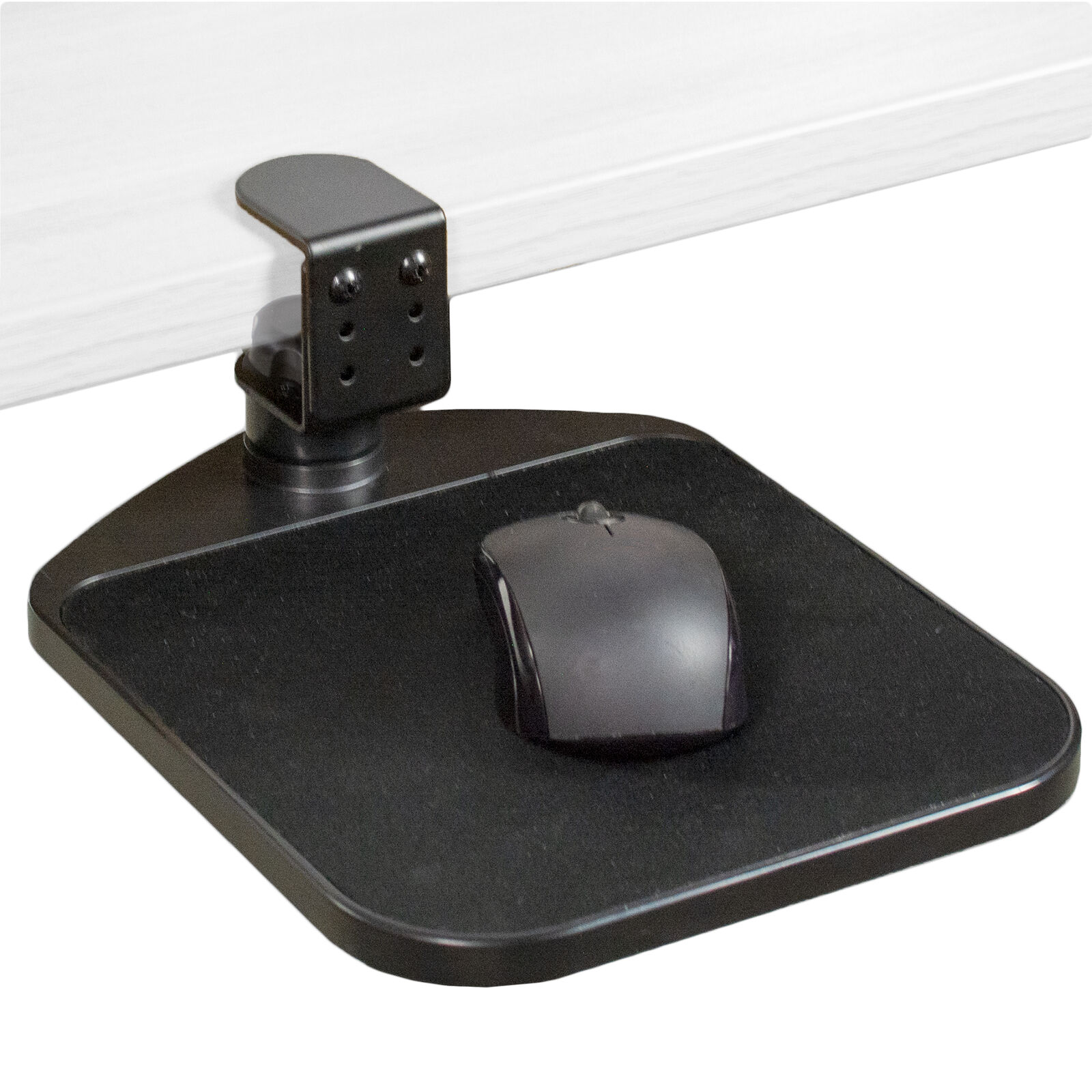 VIVO Black Rotating Desk Clamp Adjustable Computer Mouse Pad and Device Holder