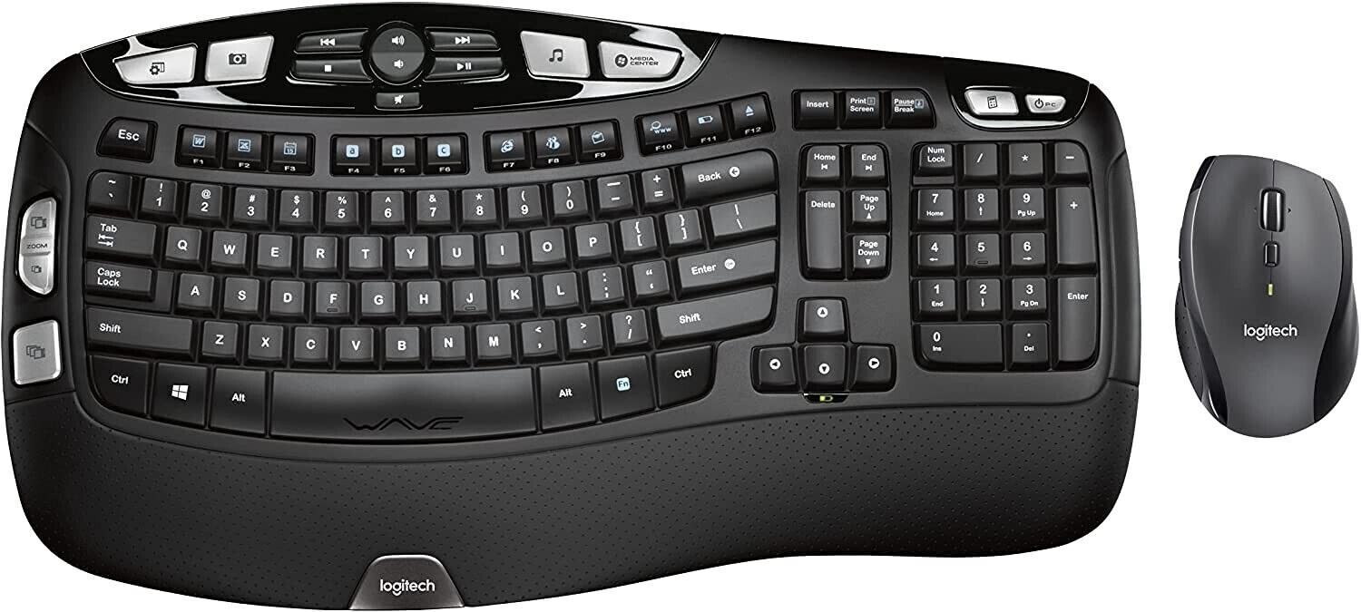 Logitech MK570 Comfort Wave Wireless  K350 Keyboard & M705 Optical Mouse Combo