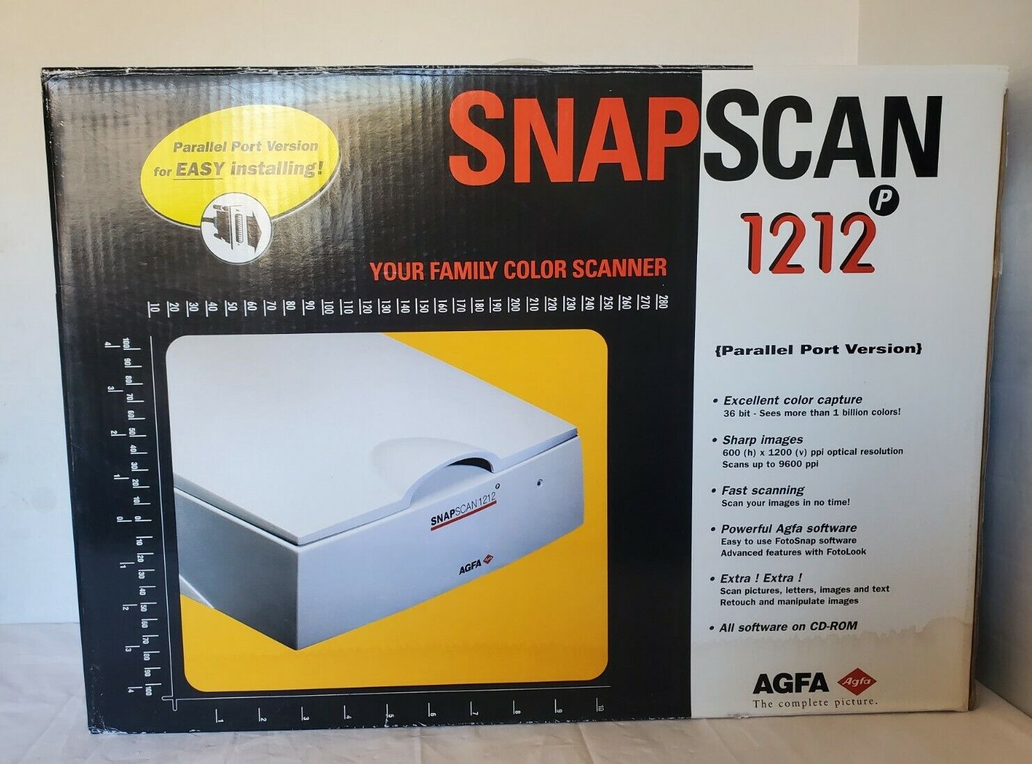 AGFA Snapscan 1212 Scanner Original Box Open Box *RARE* Color scanner