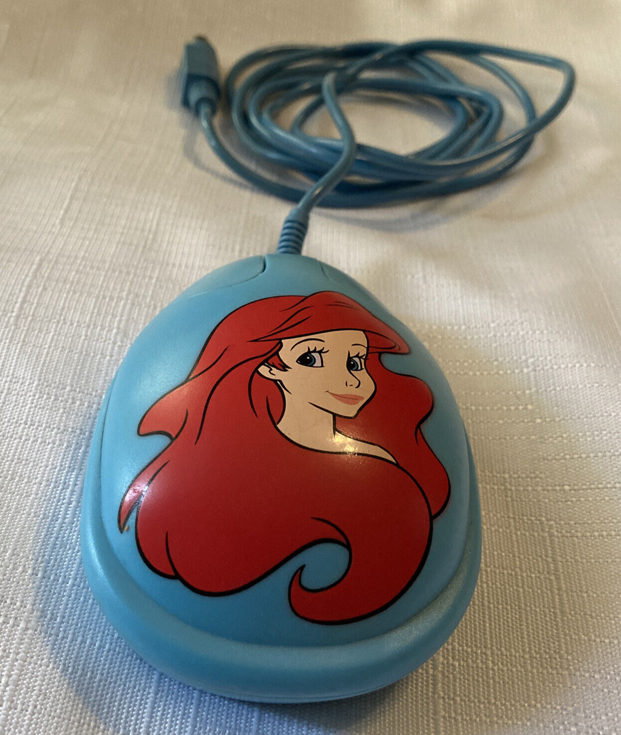 The Little Mermaid Ariel Disney Interactive Computer Mouse Blue Vintage No Ball