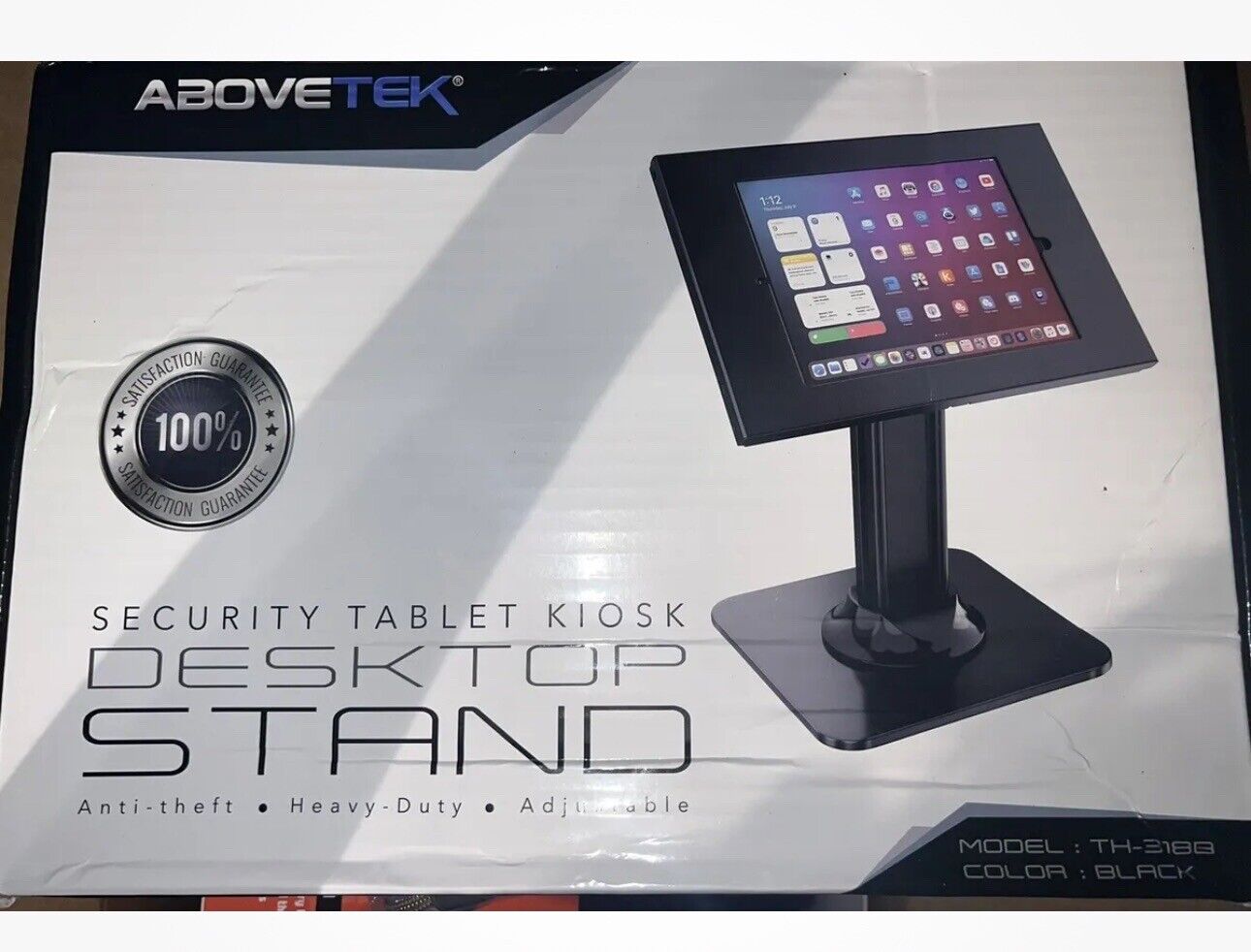 Abovetek Security Tablet Kiosk Desktop Stand, TH-3188 Black Anti-Theft Heavy-D