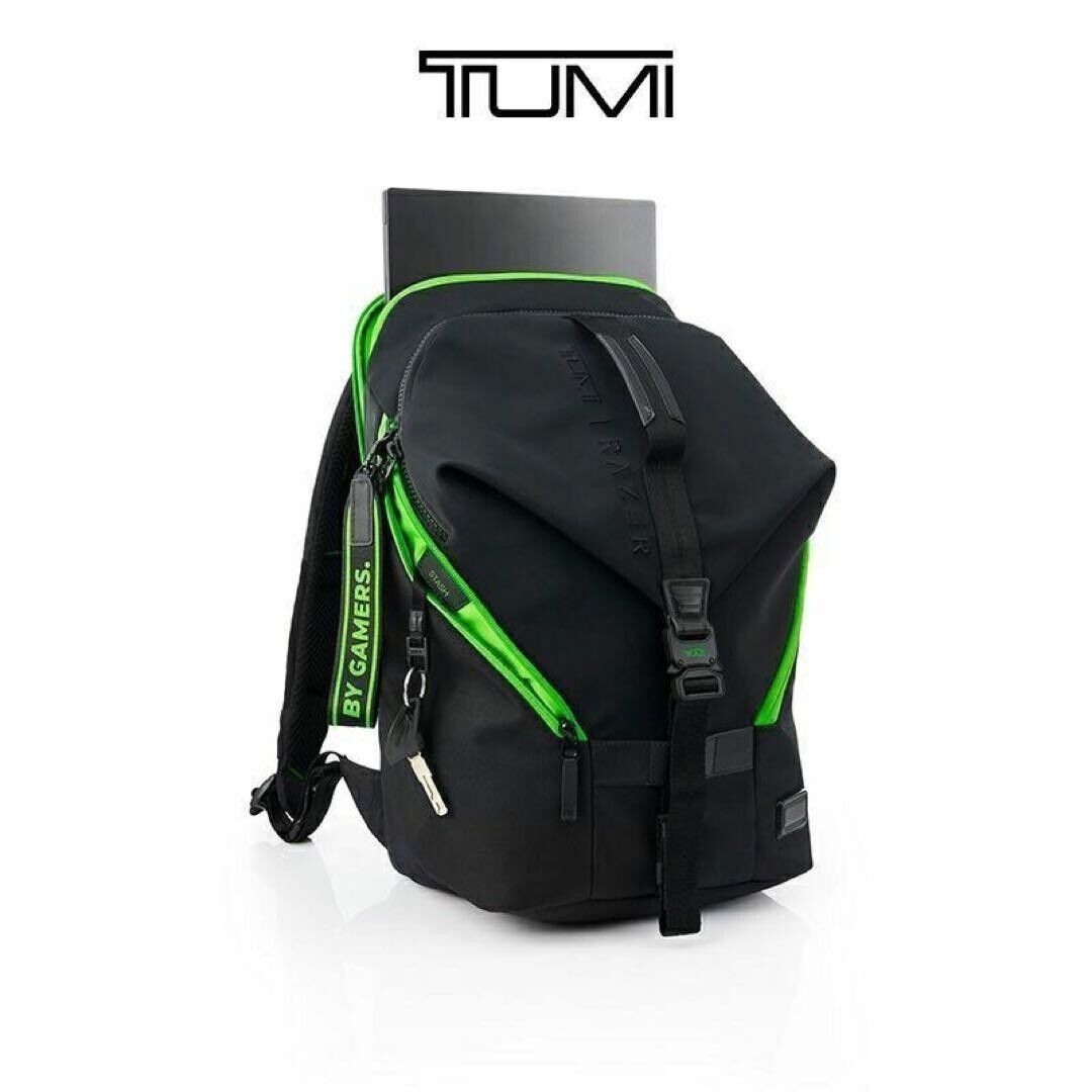 Tumi Razer Finch Backpack 798700D Black Green Nylon Travel New Japan