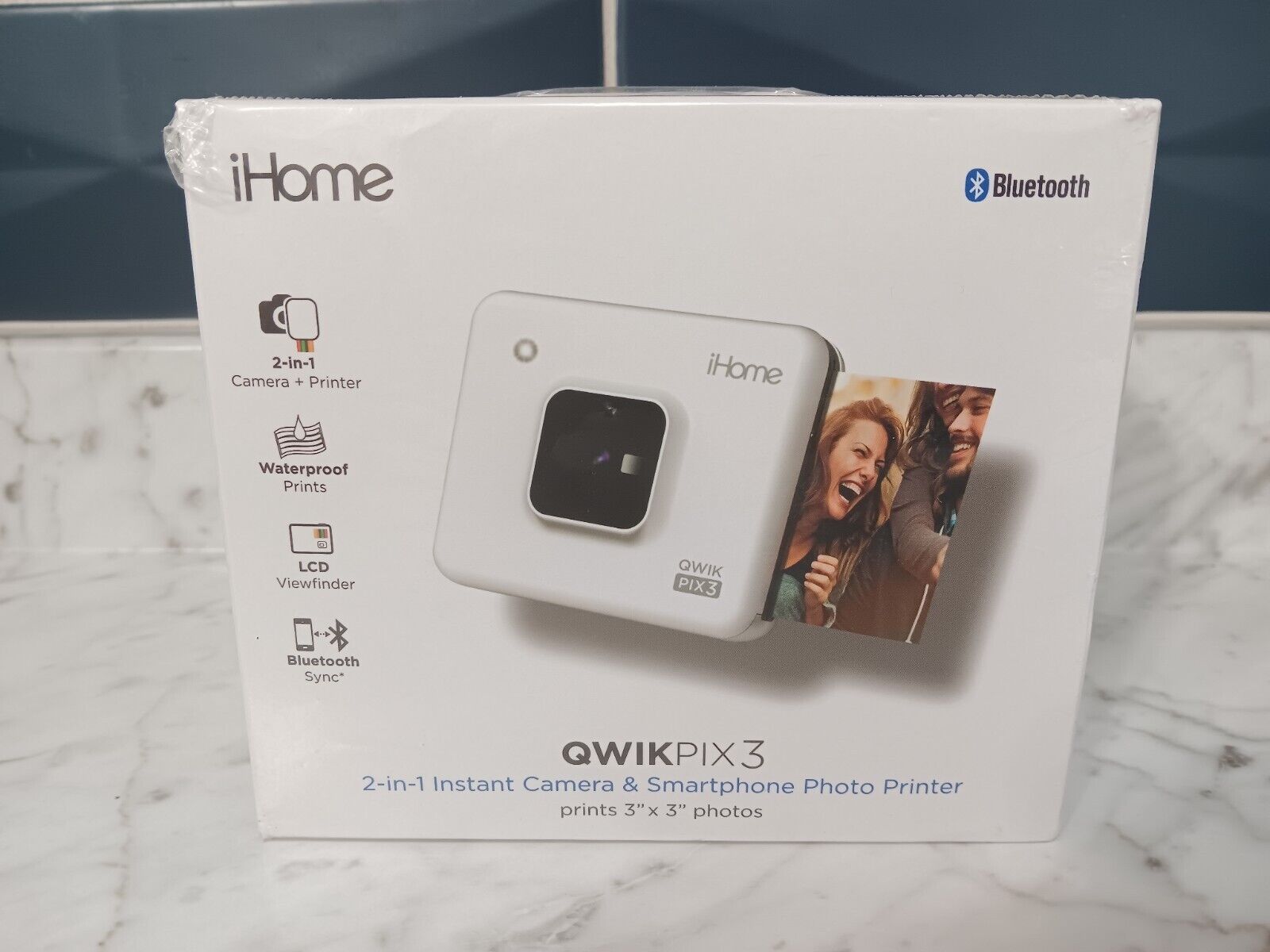 iHome QWIKPIX3 2-in-1 Instant Camera & Smartphone 3x3 Photo Printer IHCP33-W