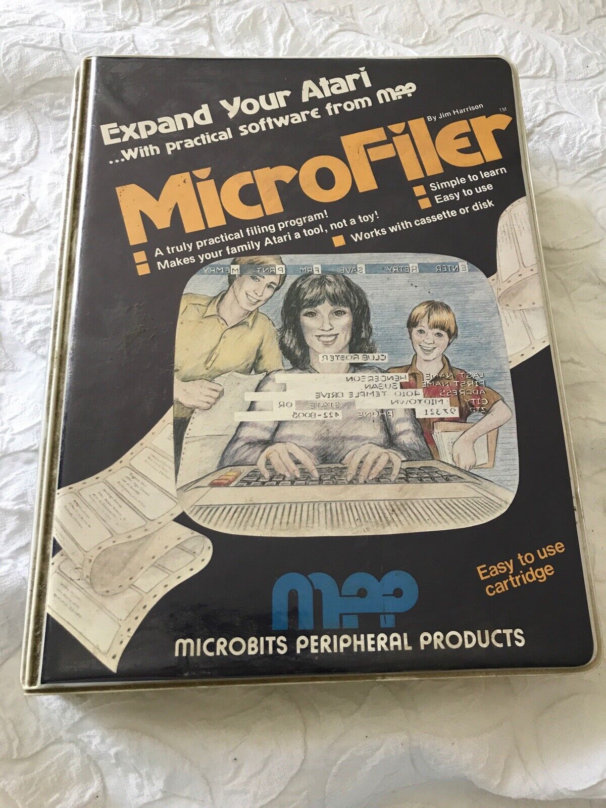 Vintage Atari Micro Filer Cartridge Software by MPP IN Original Retail Box