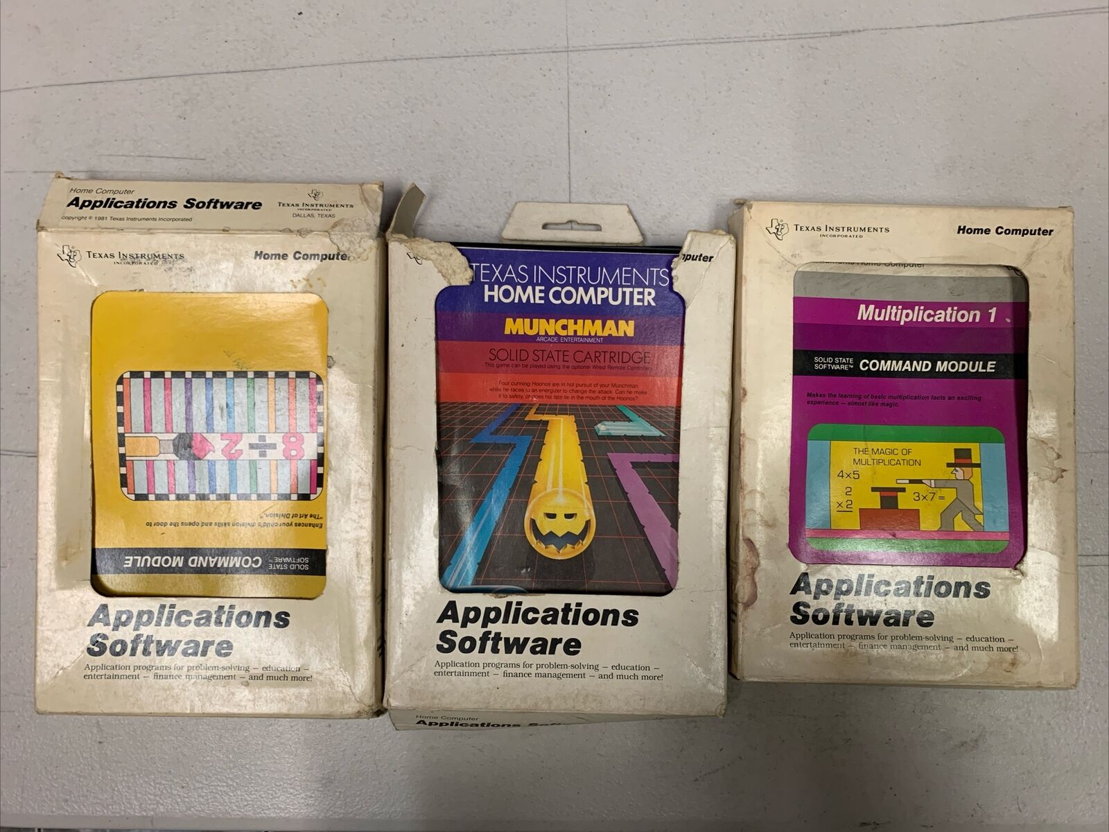 LOT OF 3 Texas Instruments Home Computer Applications Software