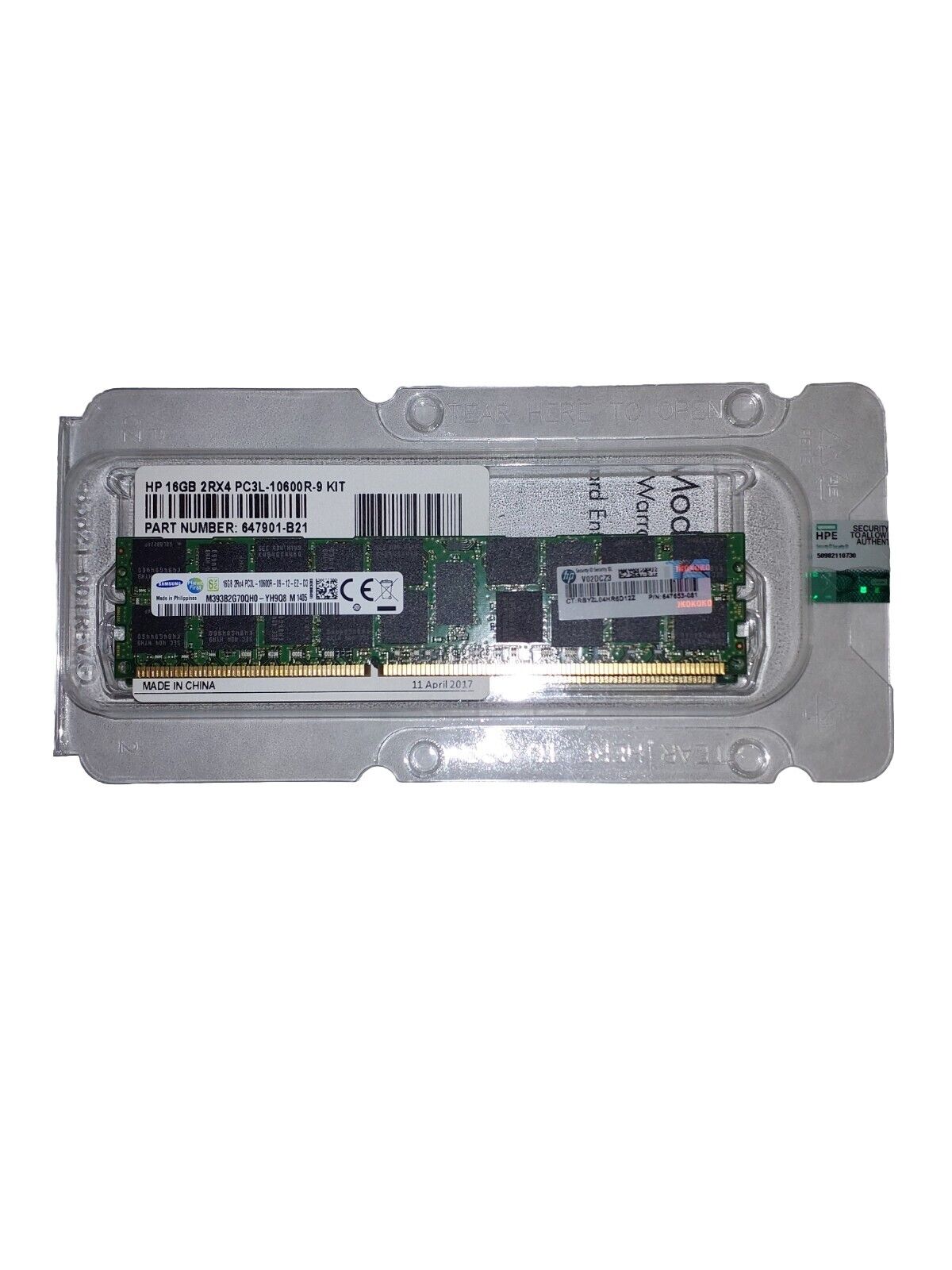 HP 16GB 2Rx4 PC3L-10600R-9 Kit DDR3 SDRAM NEW