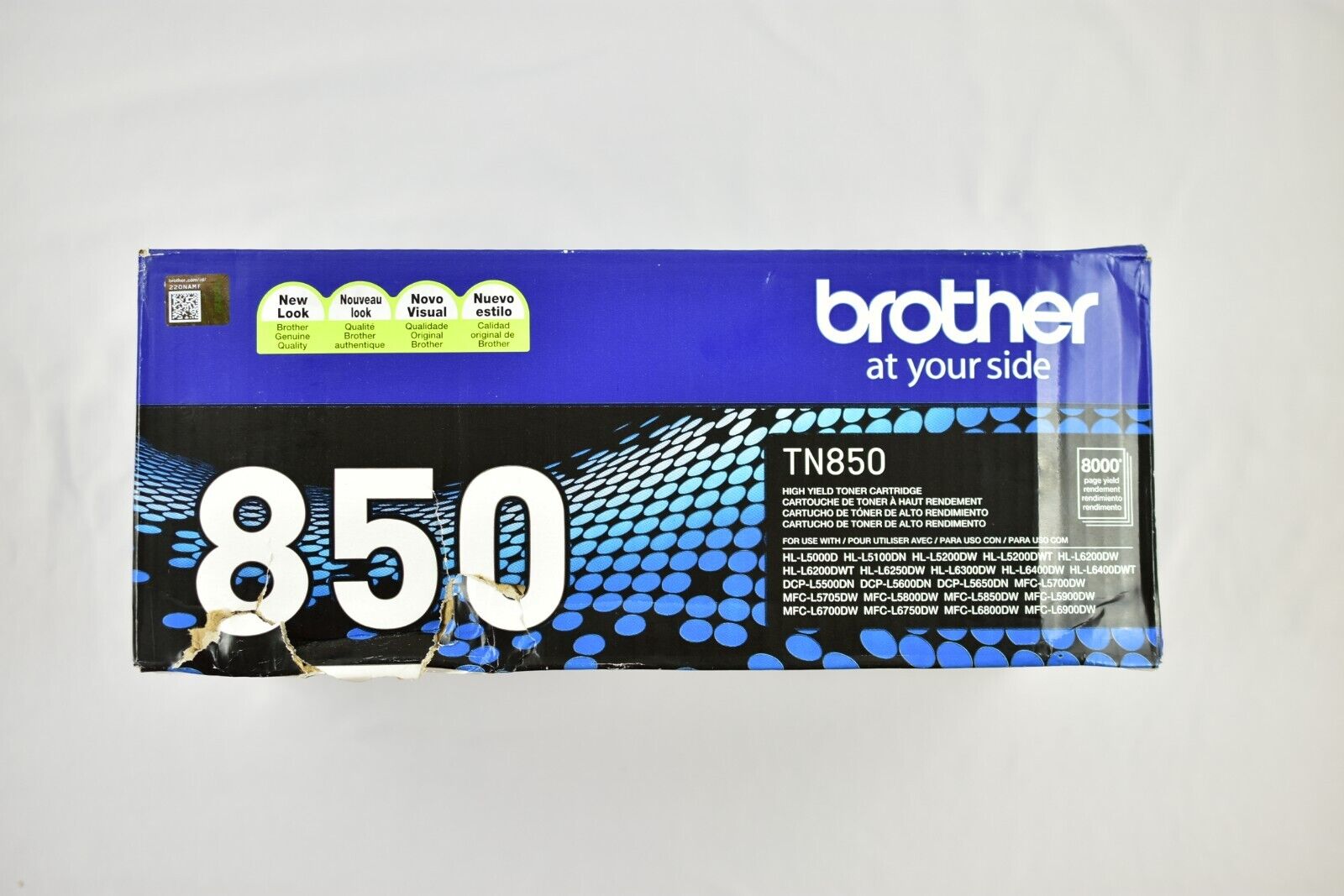 Brother Genuine TN850 Black Toner Cartridge HL-L5000D BRAND NEW IN DAMAGED BOX