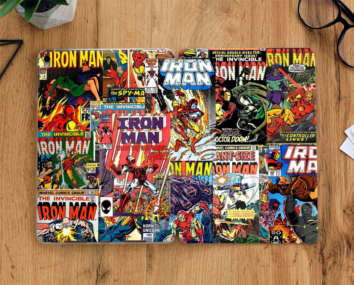 Iron Man comics iPad case with display screen for all iPad models
