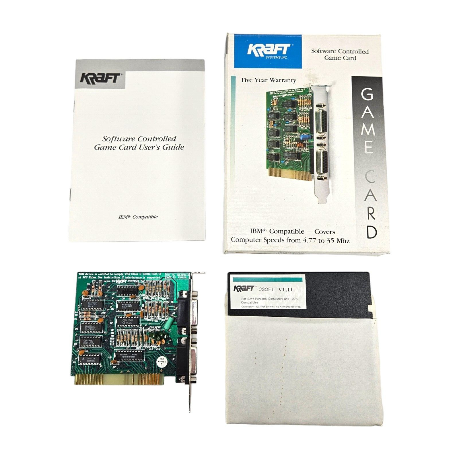 KRAFT Systems Inc Software Controlled Game Card 820144 IBM Compatible 8-Bit ISA