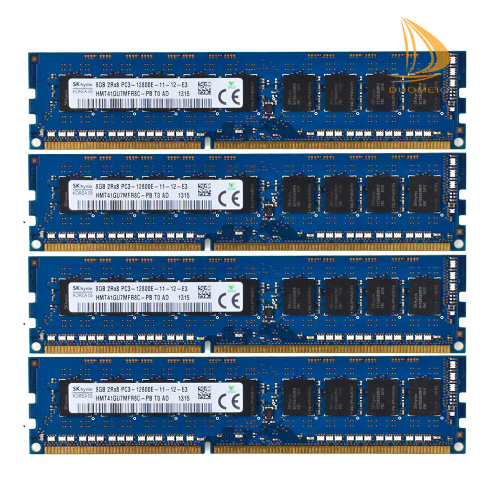 For SK Hynix 4x 8GB 2Rx8 DDR3 1600MHZ PC3-12800E CL11 DIMM Desktop Memory RAM #$
