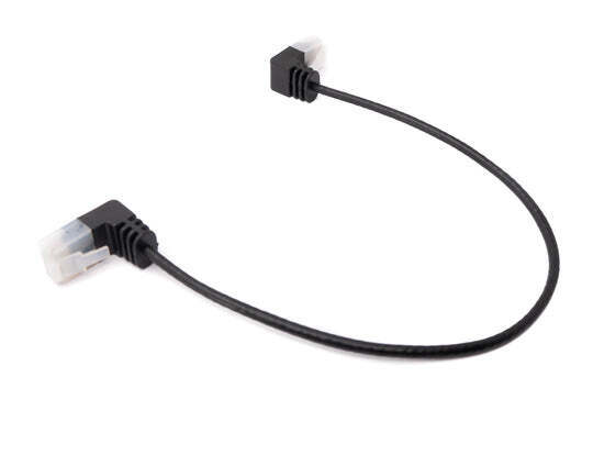 Lan Cable 9 13/16in RJ45 8P8C Stp Cat6 Plug To Plug Angle Adapter Black Cover