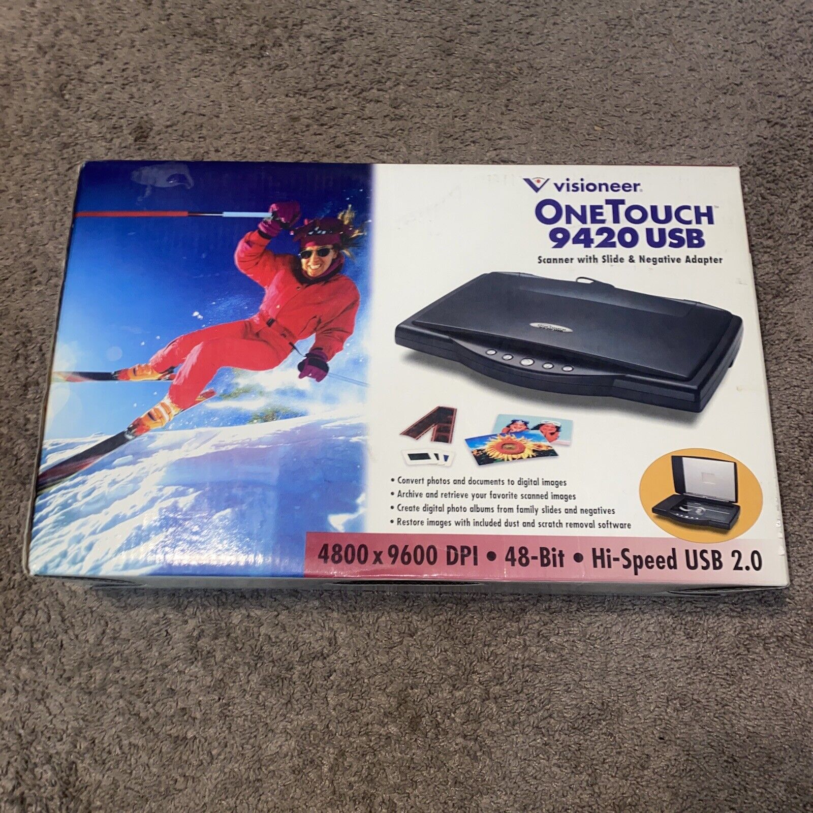 Visioneer One Touch 9420 USB Scanner With Slide & Negative Adapter BRAND NEW