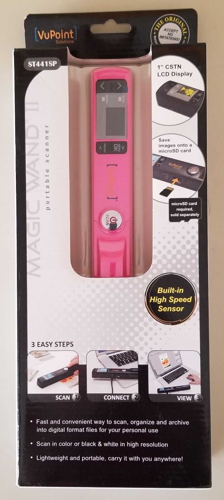 VuPoint Solutions Magic Wand II Wireless Portable Handheld Scanner Model ST441SP