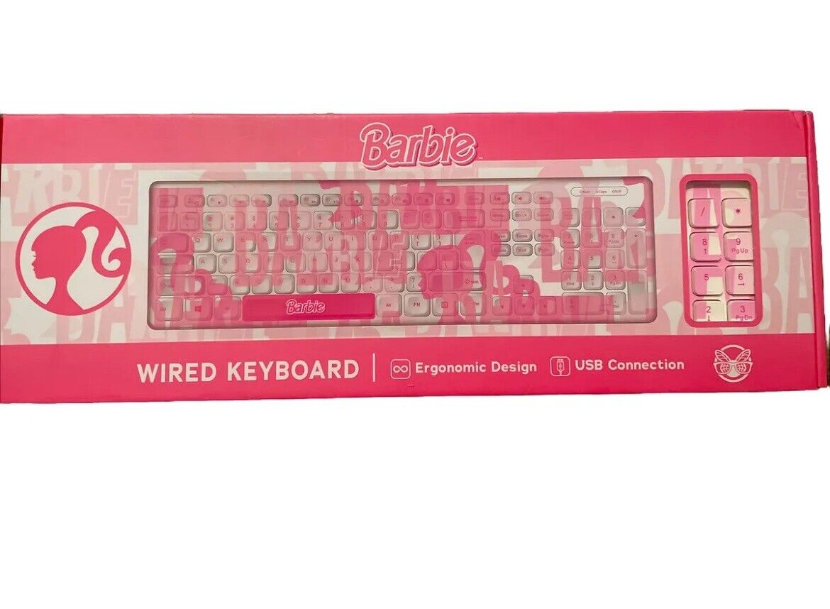 Barbie Wired USB PC Keyboard Brand New Mattel 2023