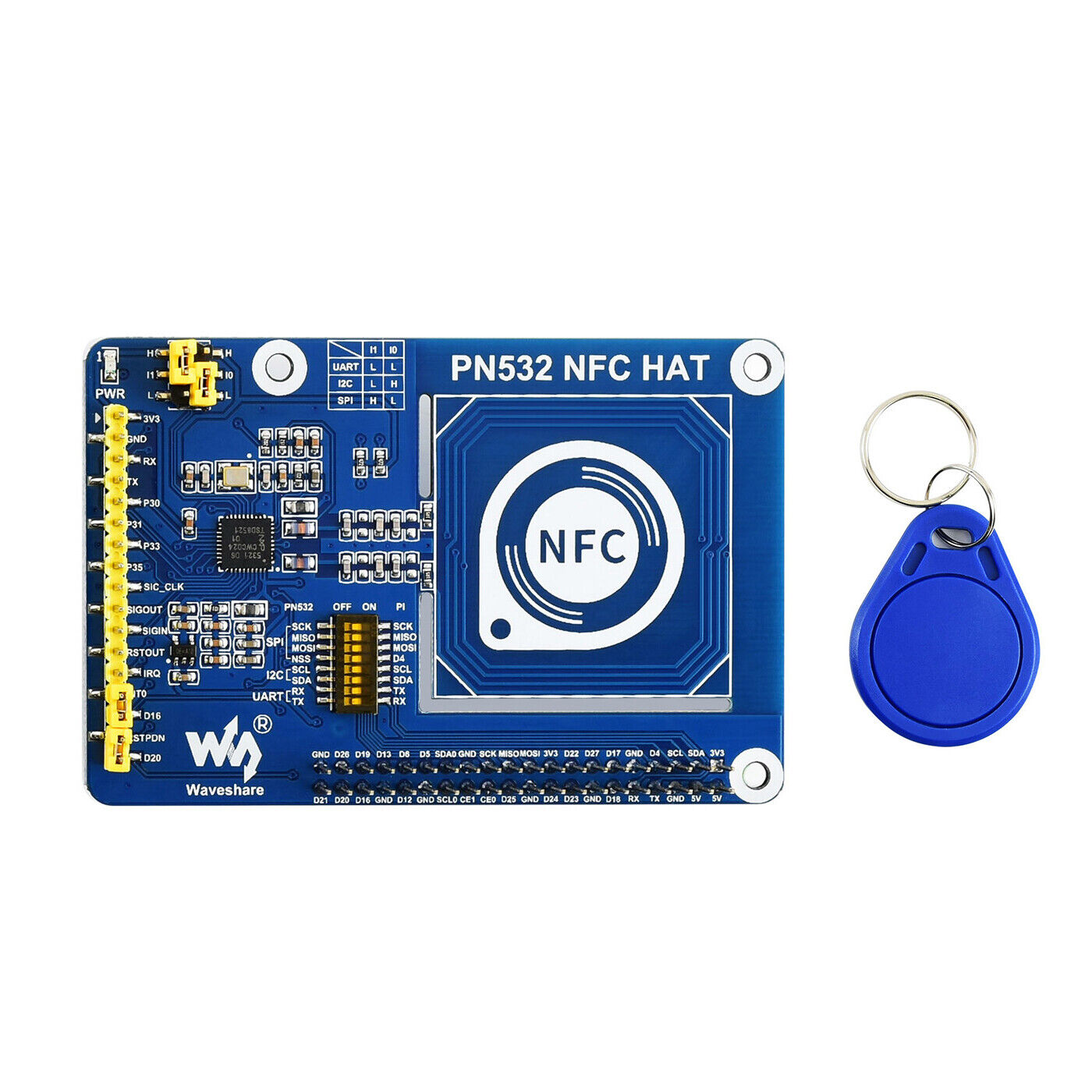3.3V/5V 13.56MHz NFC PN532 HAT Expansion Board for Raspberry Pi Zero 2 W 3 B 4 5