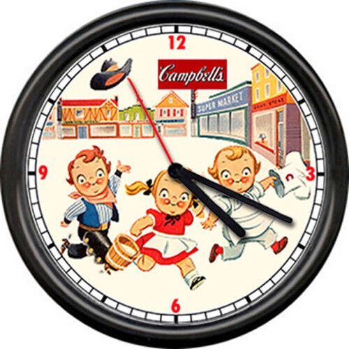 Campbell's Soup Kids Western Theme Cowboy Cowgirl Diner Kitchen Wall Clock