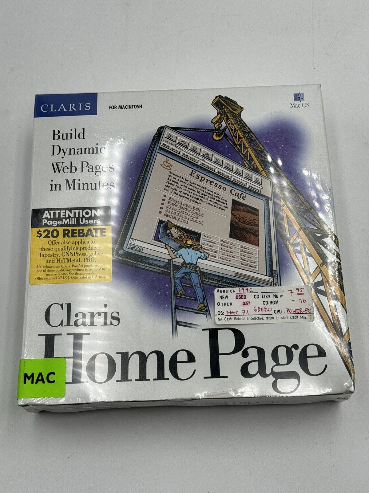 CLARIS Home Page Apple Macintosh Vintage Build Web Pages