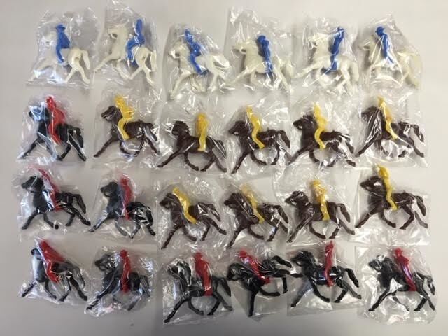 Vintage 1960\'s Ajax Plastics Cowboys and Indians on Horses (Factory case of 24)