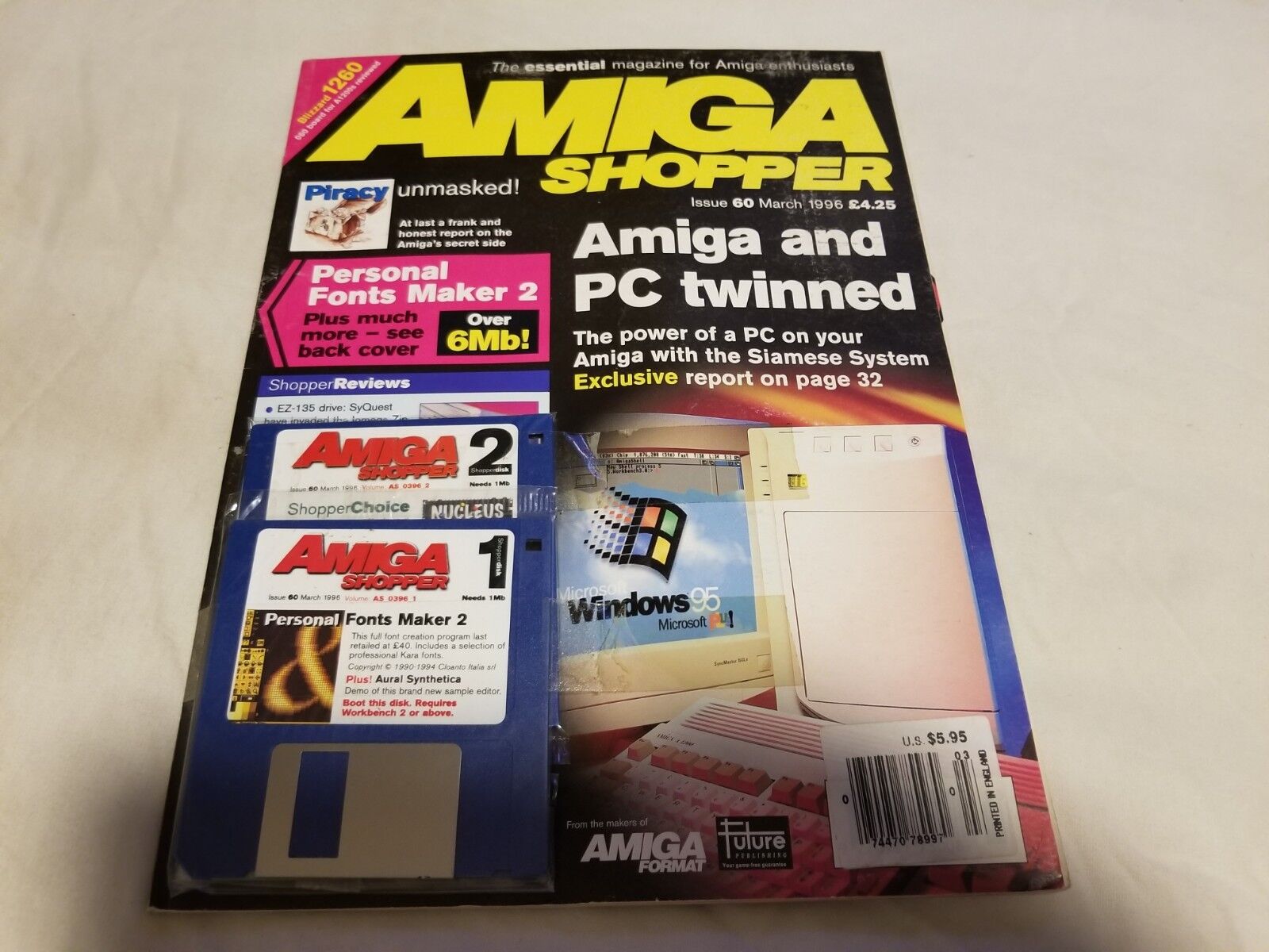 AMIGA Shopper Amiga and PC Twinned w Software Floppies
