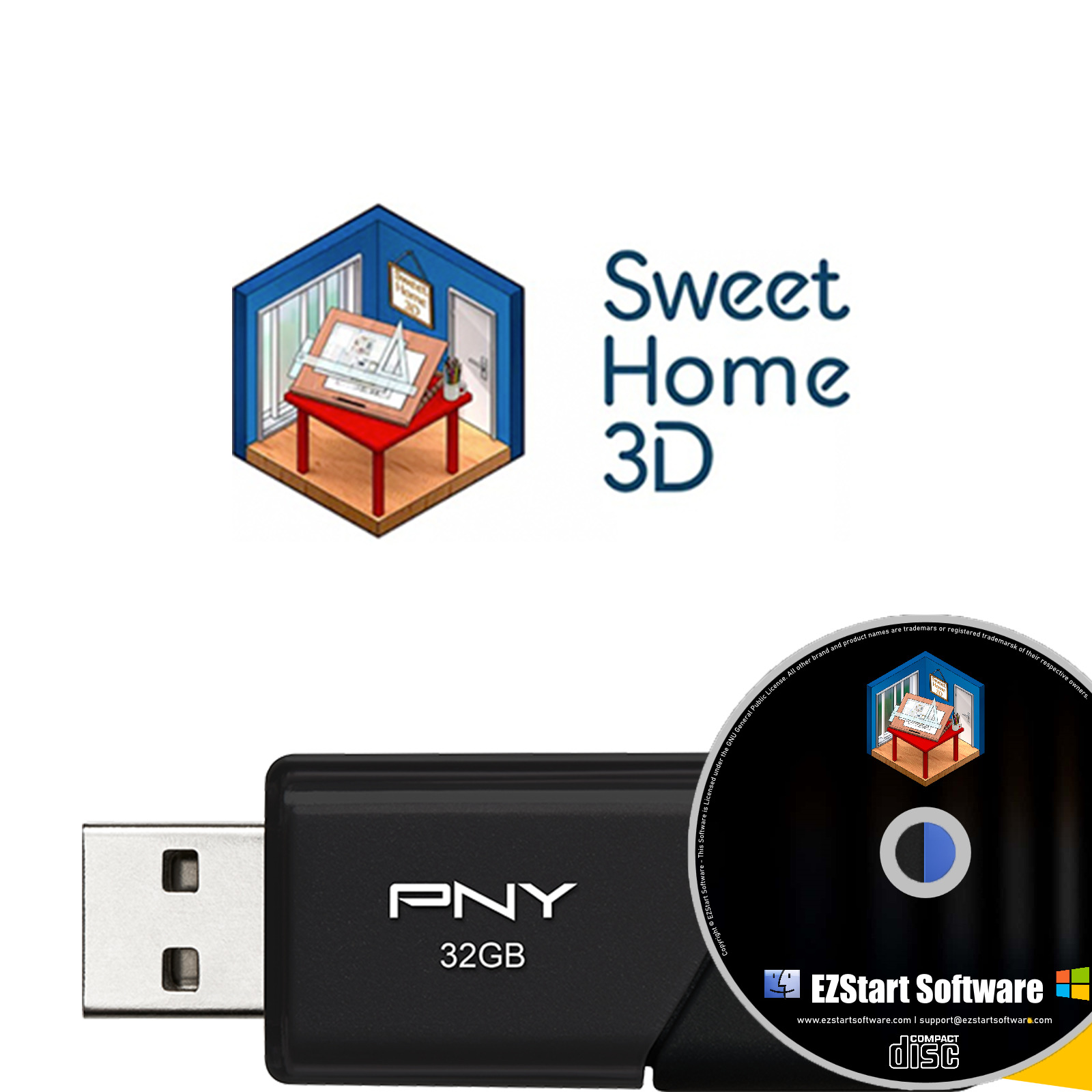Sweet Home 3D Interior Design Draw House Plans & Arrange Furniture on CD/USB