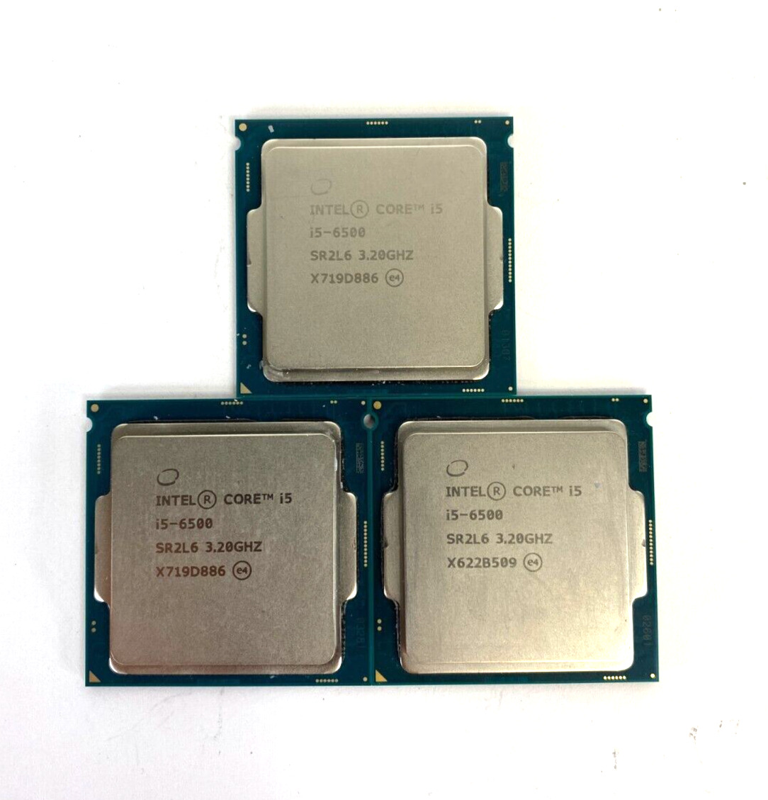 Lot of (3) Intel Core i5-6500 SR2L6 3.2GHz 6MB Cache 4 Core CPU Processors