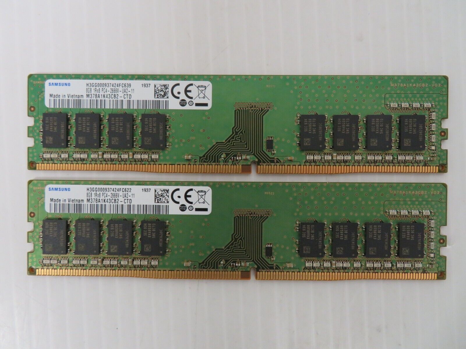 Samsung 16GB (2x8GB) 2666 Mhz PC4-21300 DDR4 Memory RAM Kit M378A1K43CB2-CTD